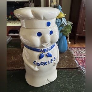 Vintage 1973 Pillsbury Doughboy Ceramic Cookie Jar 11” Tall